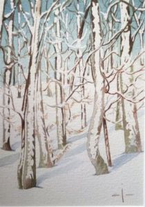 Voir le détail de cette oeuvre: forêt sous la neige 